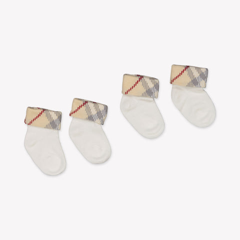 Burberry Baby unisex socks in White