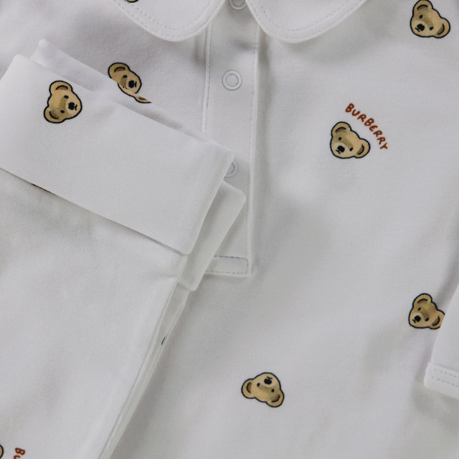 Burberry Baby Unisex Setje In Wit