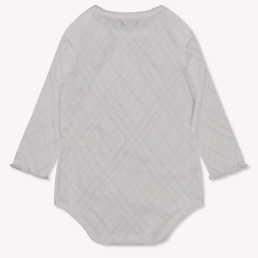 Burberry Baby Meisjes Rompertje In Wit