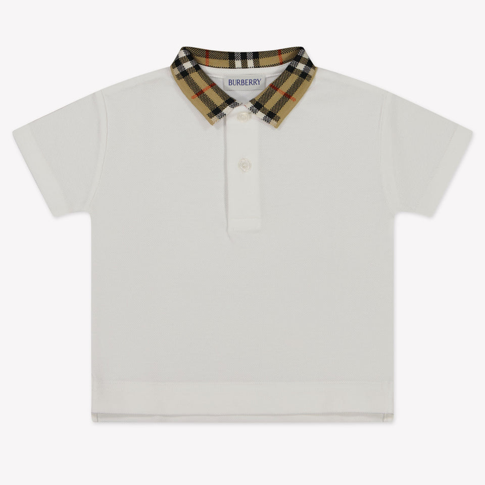 Burberry Baby Jongens Polo In Wit