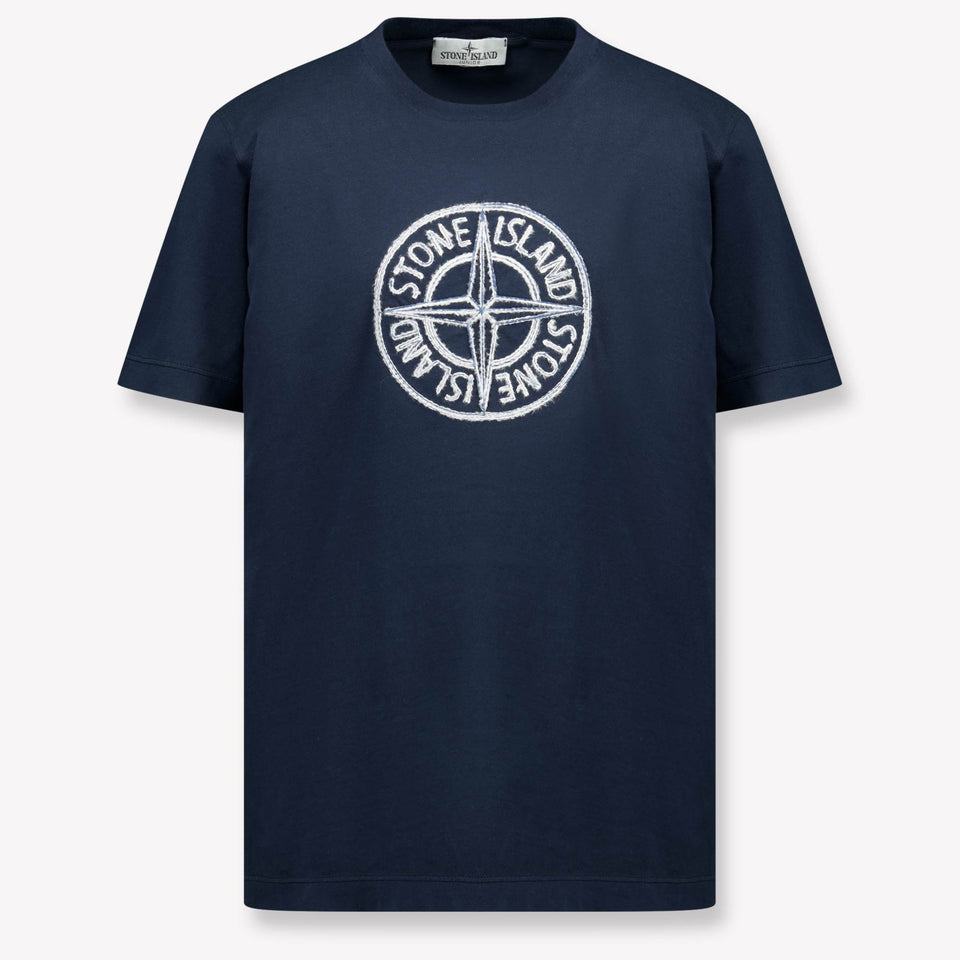 Stone Island Kinder Jongens T-Shirt In Navy