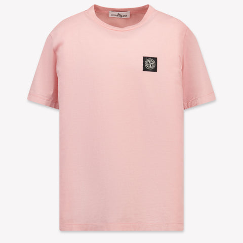 Stone Island Kinder Jongens T-Shirt In Roze