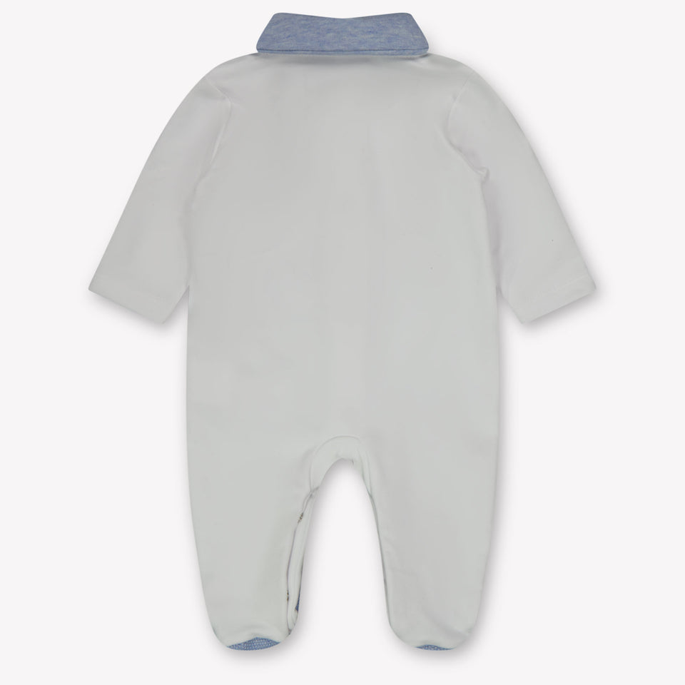 First Baby Boys Playsuit  White