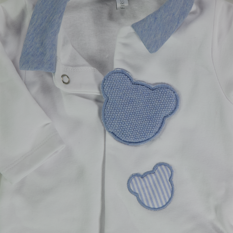 First Baby Boys Playsuit  White