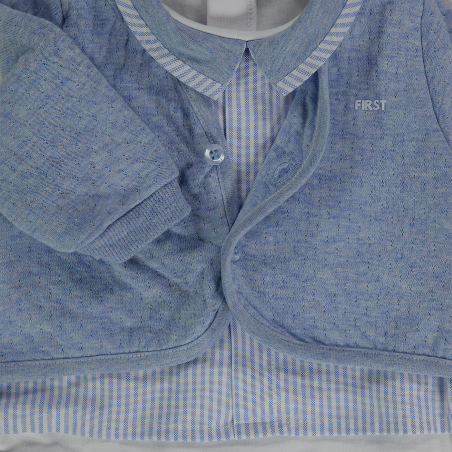 First Baby Jongens Boxpakje In Licht Blauw
