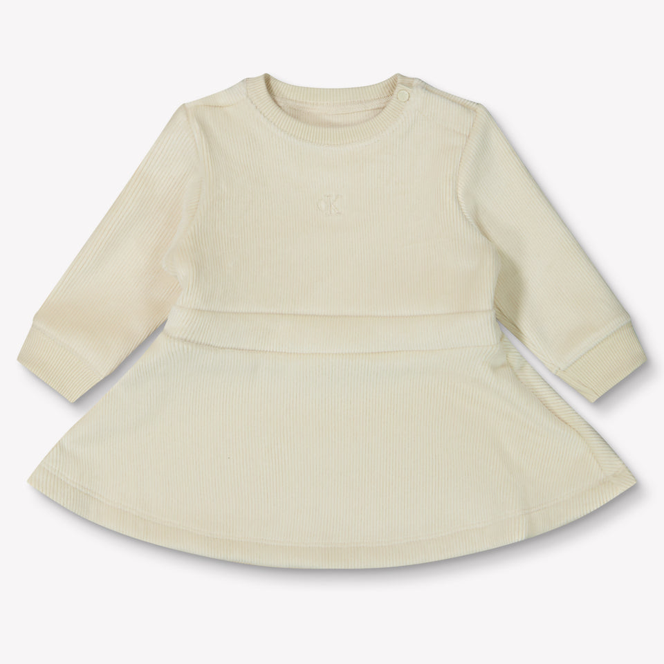 Calvin Klein Baby Meisjes Jurk In Ecru