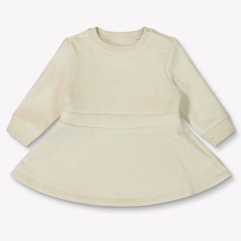 Calvin Klein Baby Meisjes Jurk In Ecru