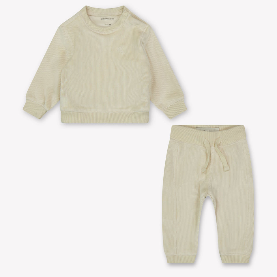 Calvin Klein Baby Unisex Tracksuit  Ecru