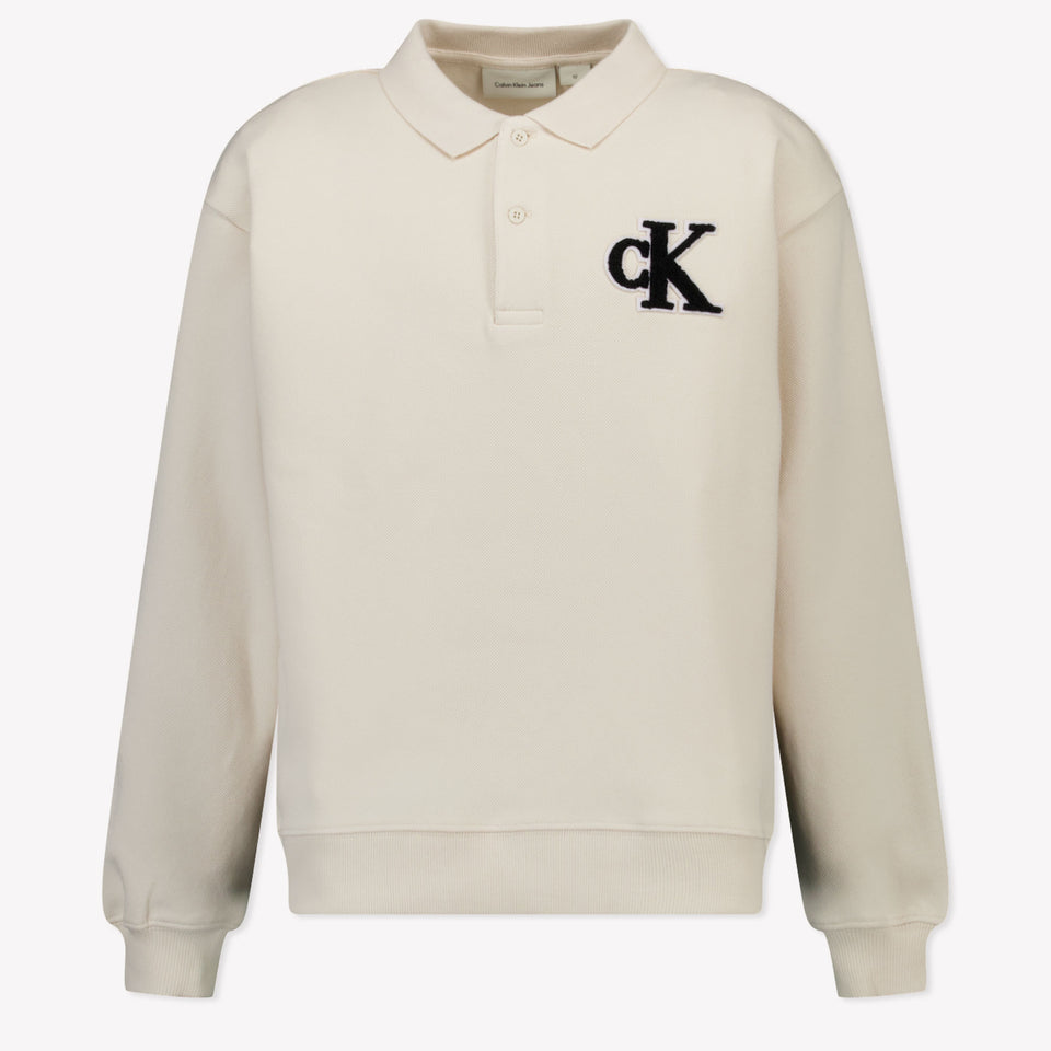 Calvin Klein Kids Boys Polo  Ecru