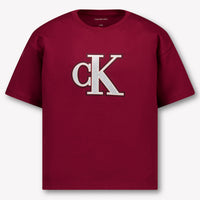 Calvin Klein Kinder Meisjes T-Shirt In Bordeaux