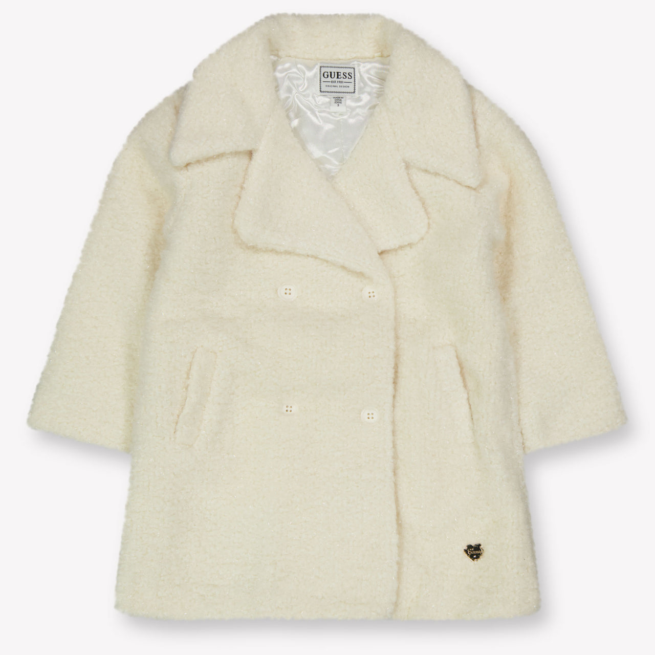 Guess Kinder Meisjes Faux Fur Jassen In Off White