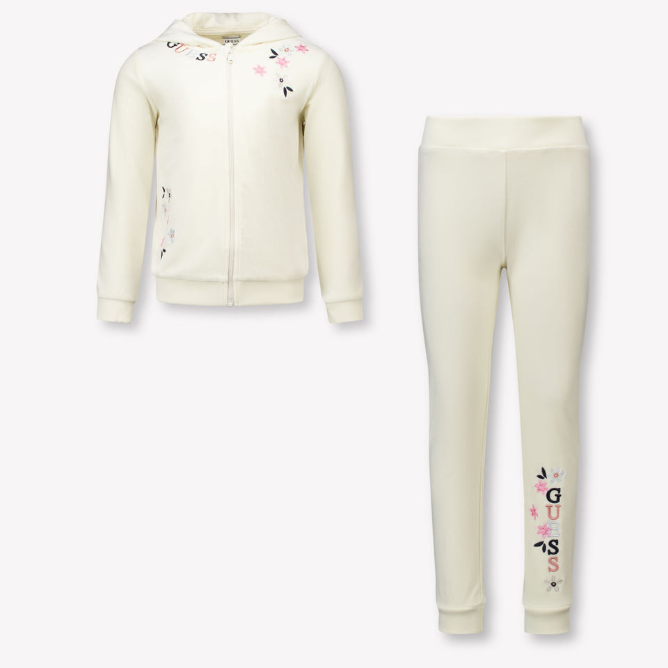 Guess Kinder Meisjes Joggingpak In Off White
