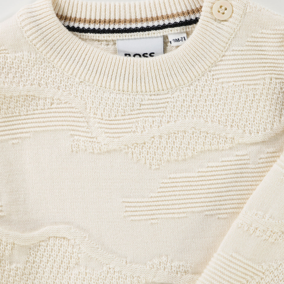 Boss Baby Boys Sweater  Offwhite