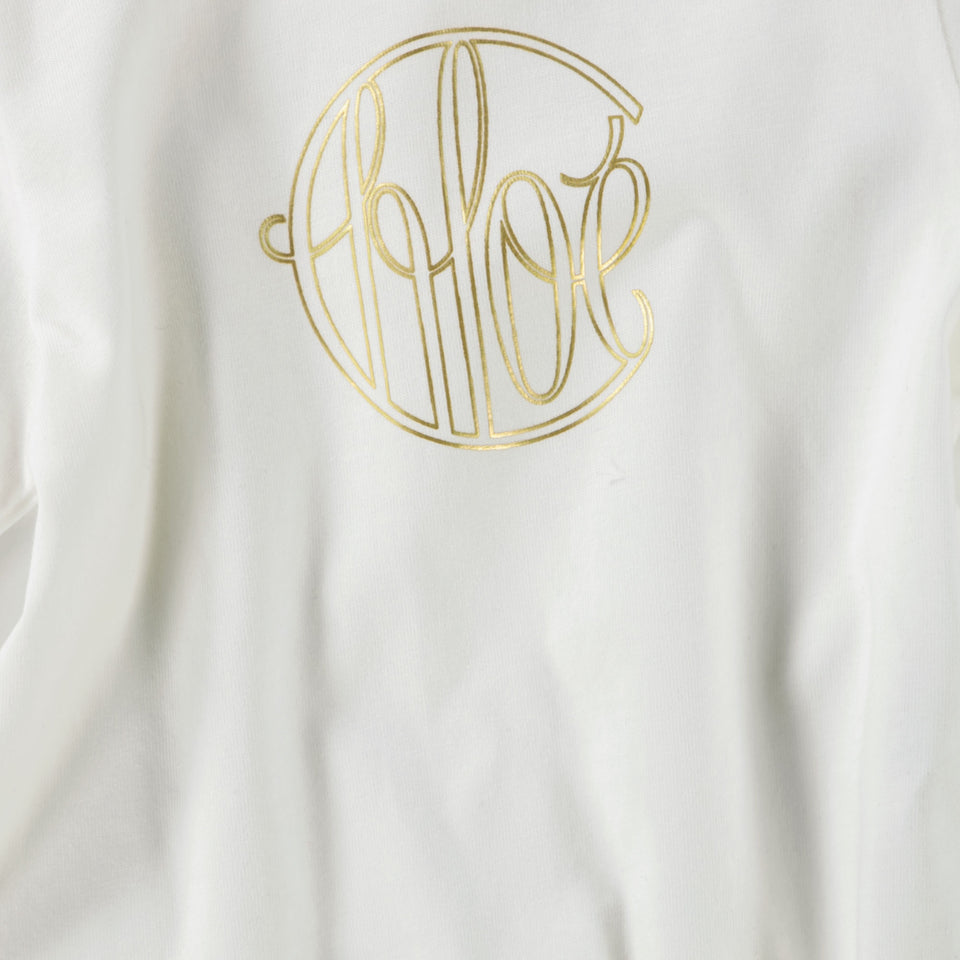 Chloe Baby Meisjes T-Shirt In Off White