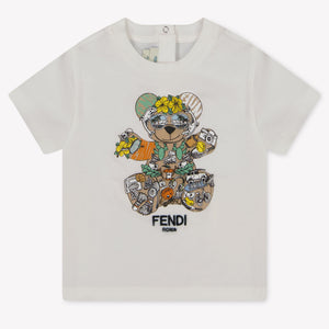 Fendi Baby Jongens T-Shirt In Wit