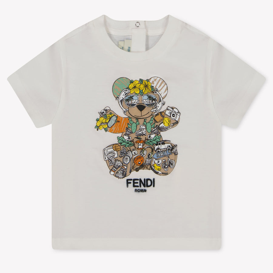 Fendi Baby Jongens T-Shirt In Wit