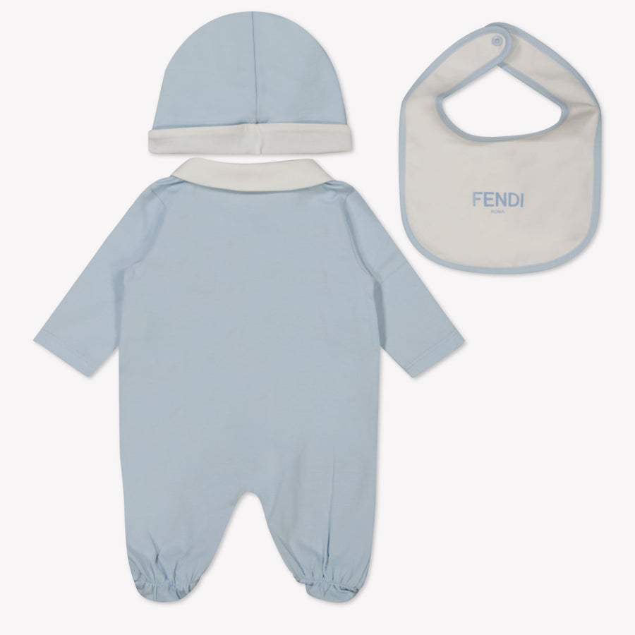 Fendi Baby Unisex Playsuit  Light Blue