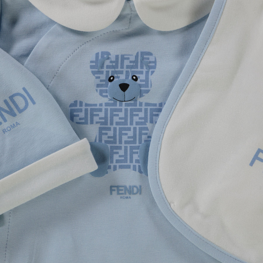 Fendi Baby Unisex Playsuit  Light Blue