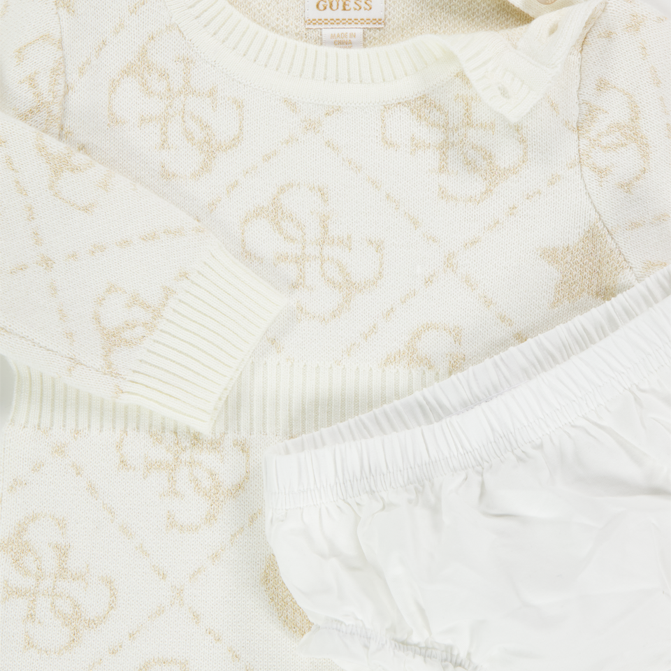 Guess Baby Meisjes Jurk In Off White