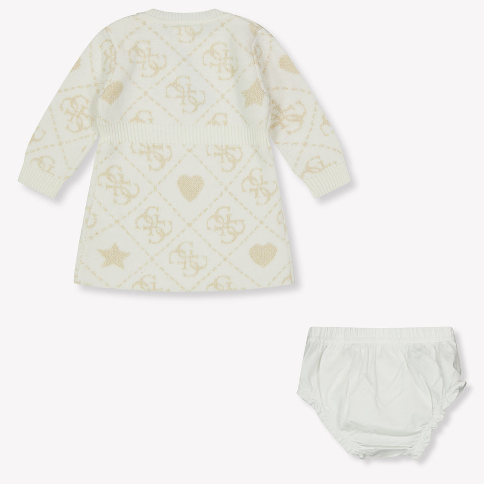Guess Baby Meisjes Jurk In Off White