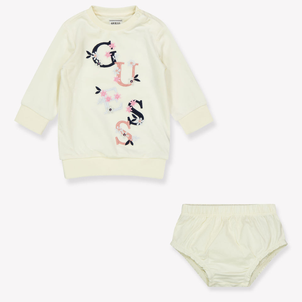 Guess Baby Meisjes Jurk In Off White