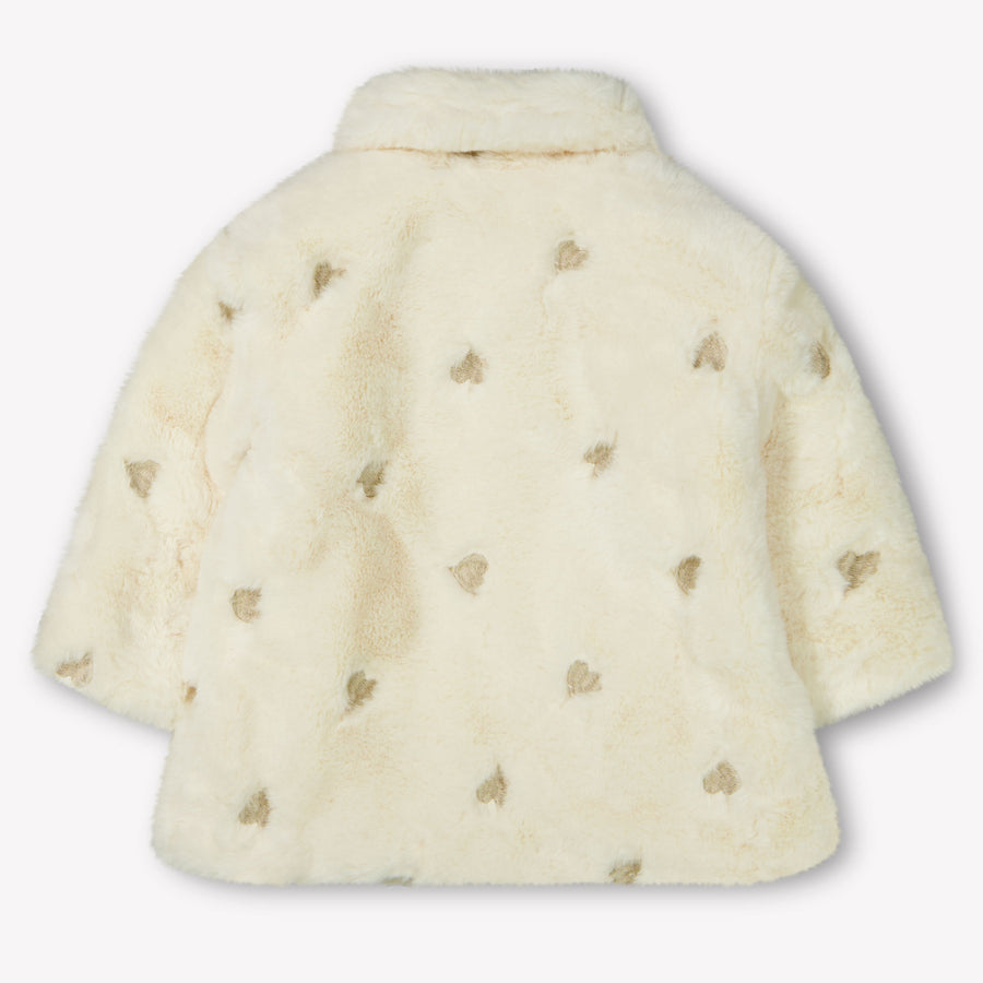 Guess Baby Meisjes Faux Fur Jas in Offwhite