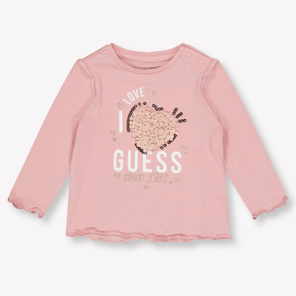 Guess Baby Meisjes T-Shirt In Oud Roze