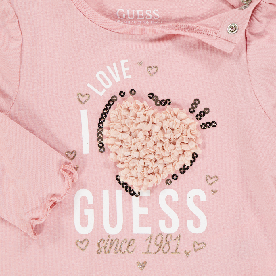 Guess Baby Meisjes T-Shirt In Oud Roze
