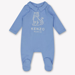 Kenzo kids Baby Unisex Playsuit In Light Blue