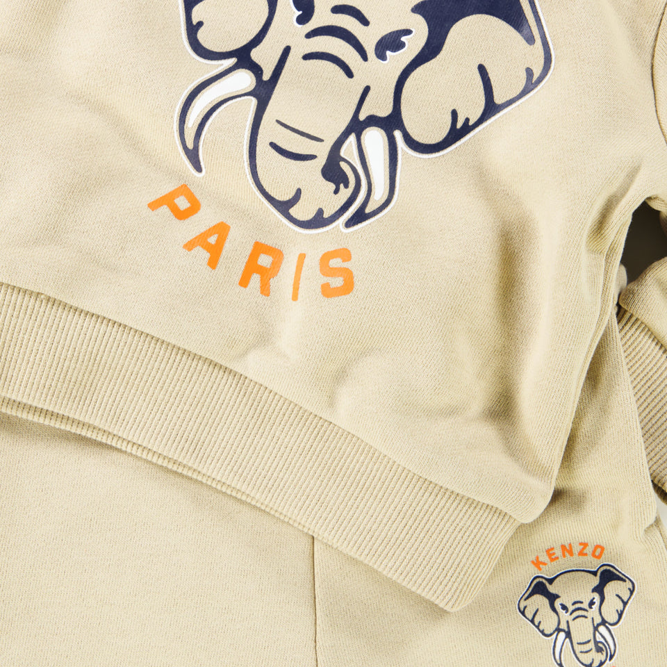 Kenzo kids Baby Boys Jogging suit Light Beige