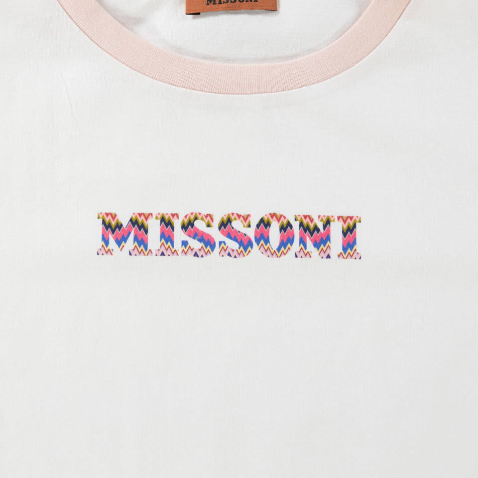 Missoni Kinder Meisjes T-Shirt In Wit