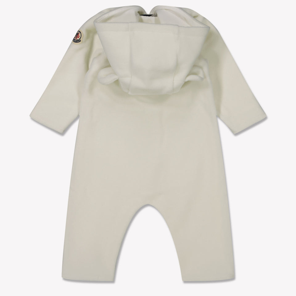Moncler Baby Unisex Playsuit  Offwhite