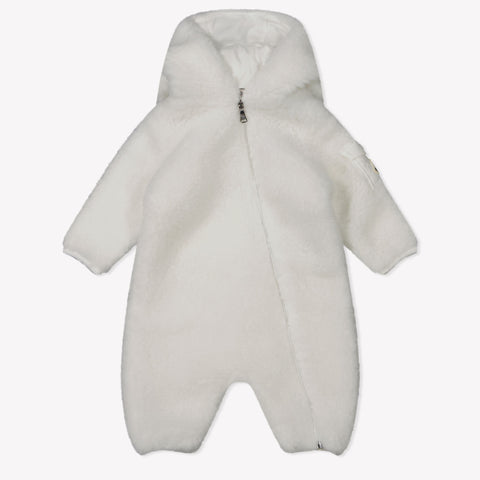 Moncler Baby Unisex Playsuit  Offwhite