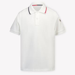 Moncler Kids Boys Polo  White