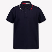 Moncler Kids Boys Polo  Navy