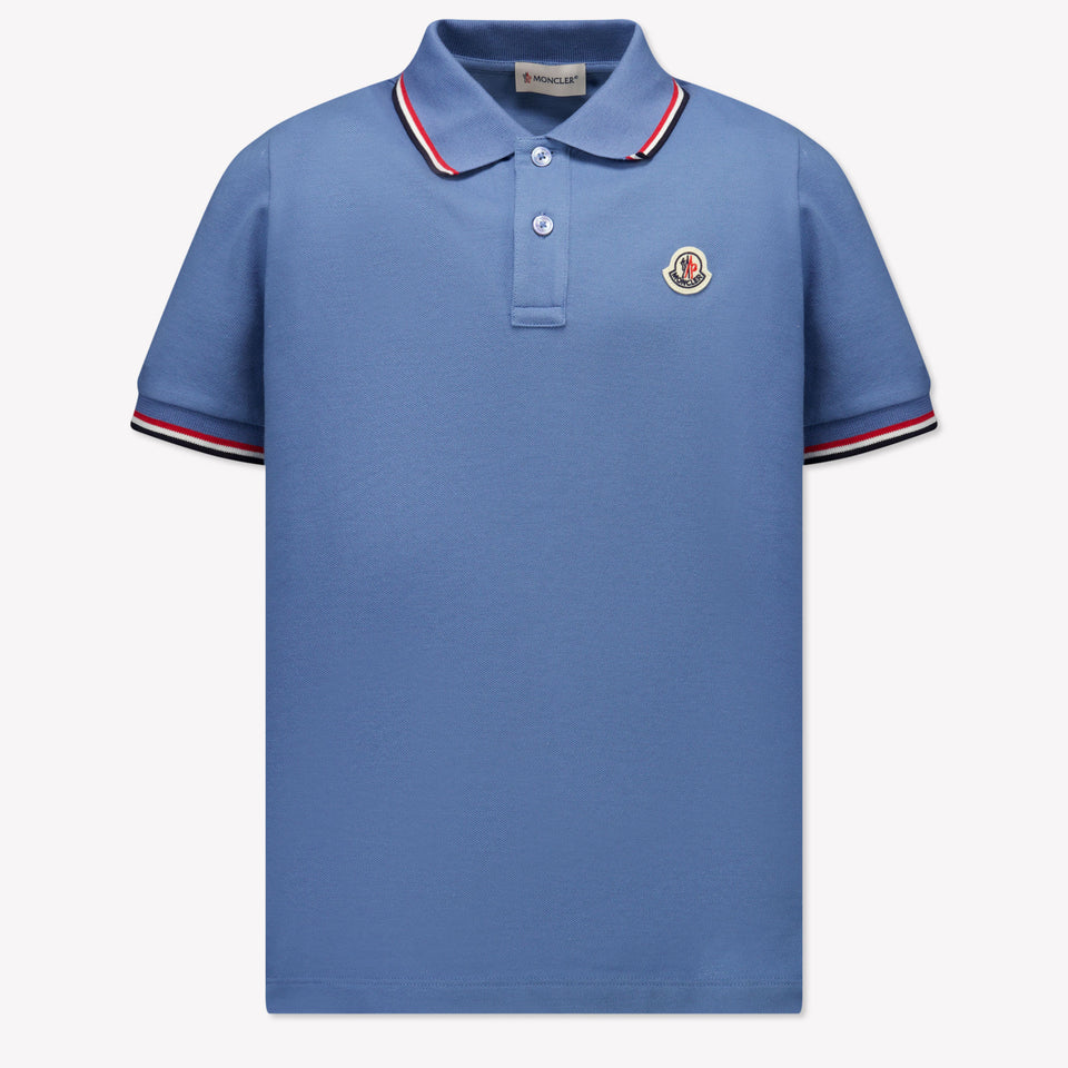 Moncler Kids Boys Polo  Light Blue
