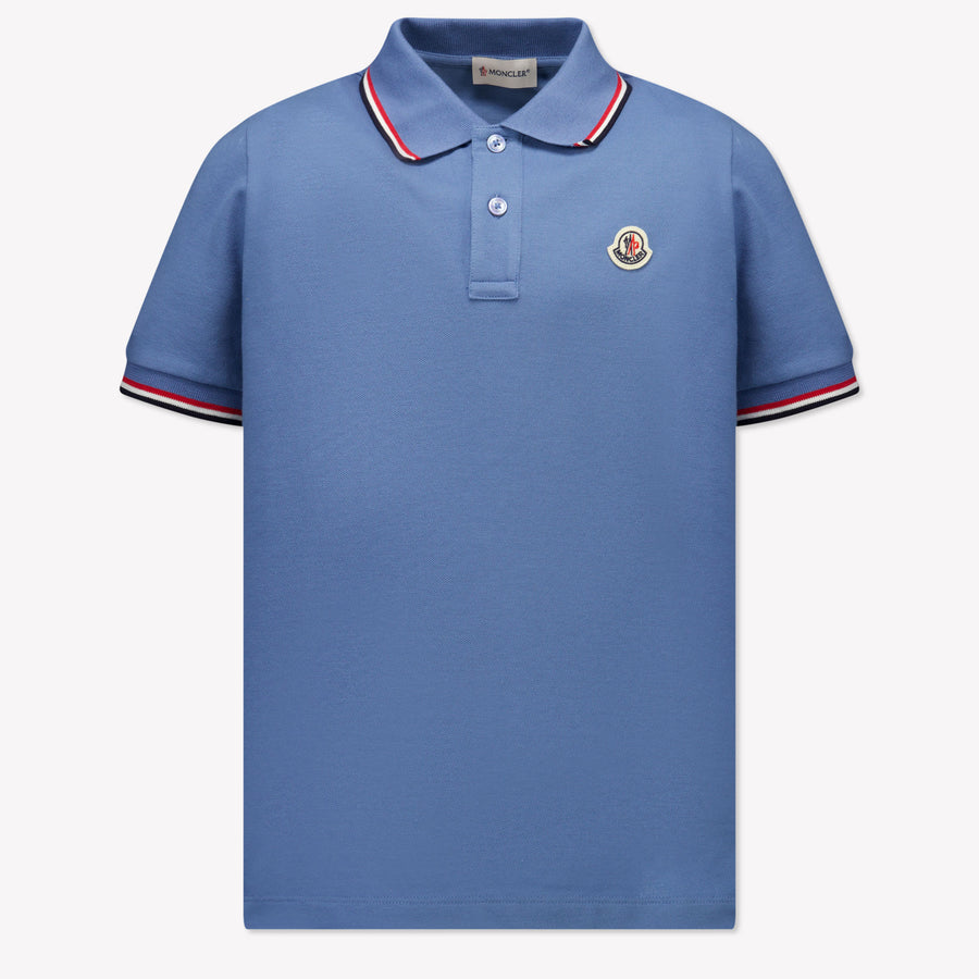 Moncler Kinder Jongens Polo In Licht Blauw
