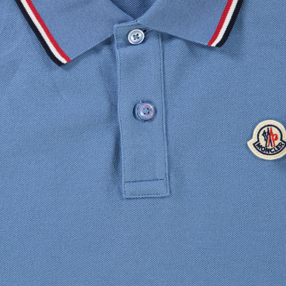 Moncler Kids Boys Polo  Light Blue