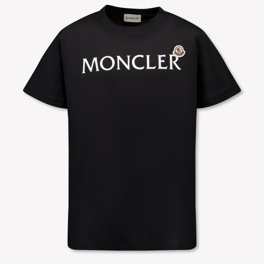 トップス MONCLER KIDS T-SHIRT Moncler Kinder Jongens T-Shirt In Zwart – Superstellar