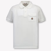Moncler Kids Boys Polo  White
