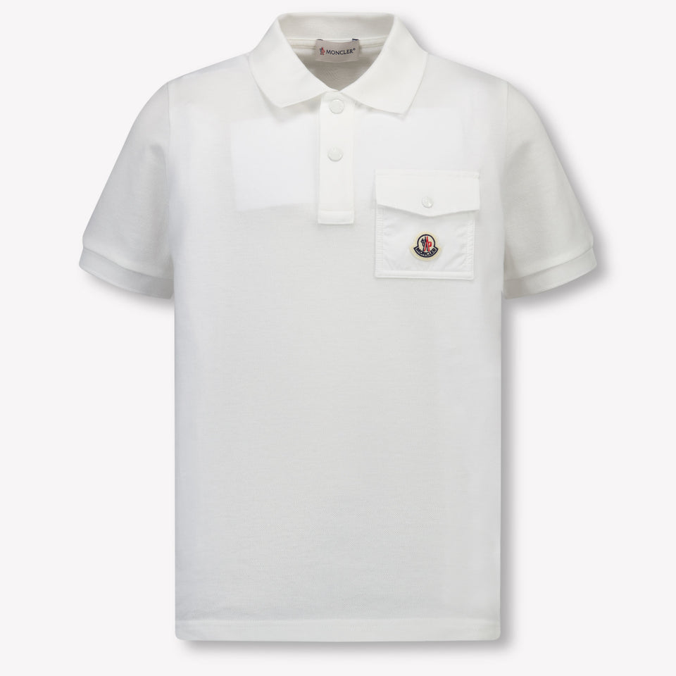 Moncler Kids Boys Polo  White