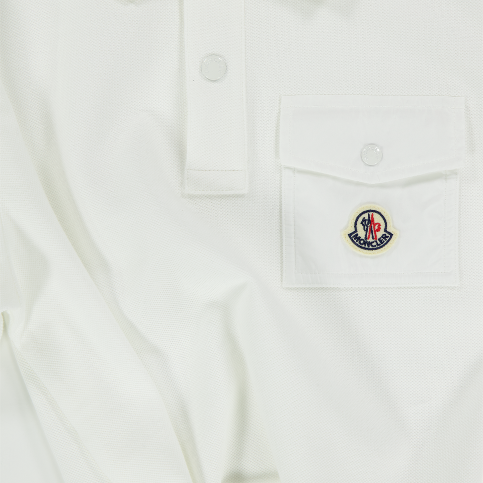 Moncler Kids Boys Polo  White