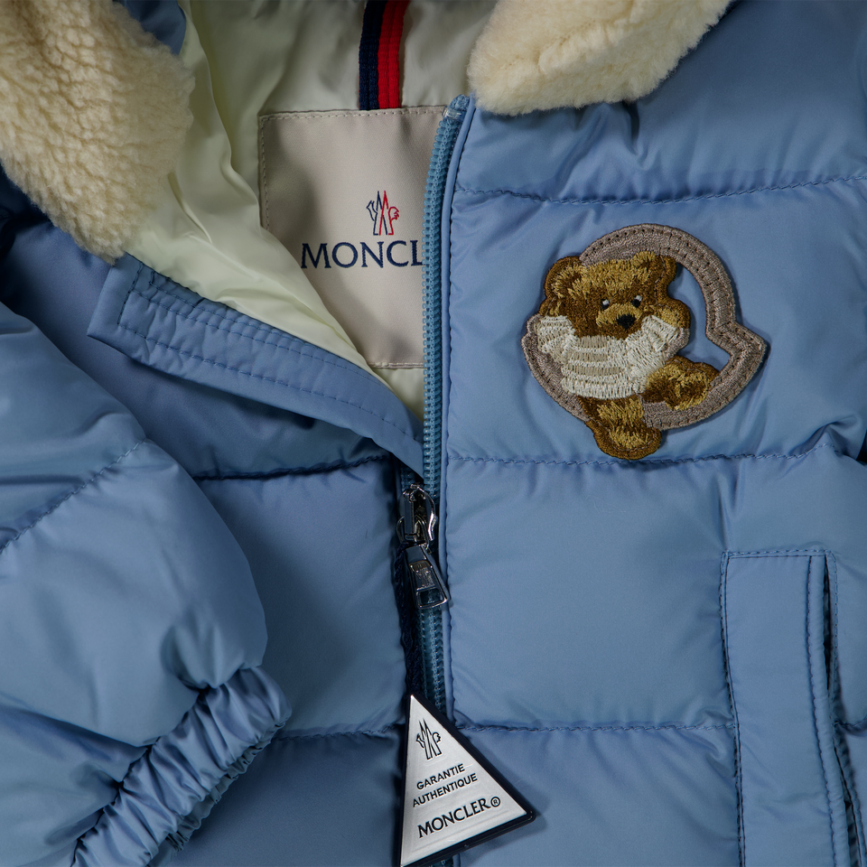 Moncler Kesimur Baby Jongens Winterjas In Licht Blauw