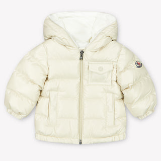 Moncler Mesles Baby Jongens Winterjas In Licht Beige