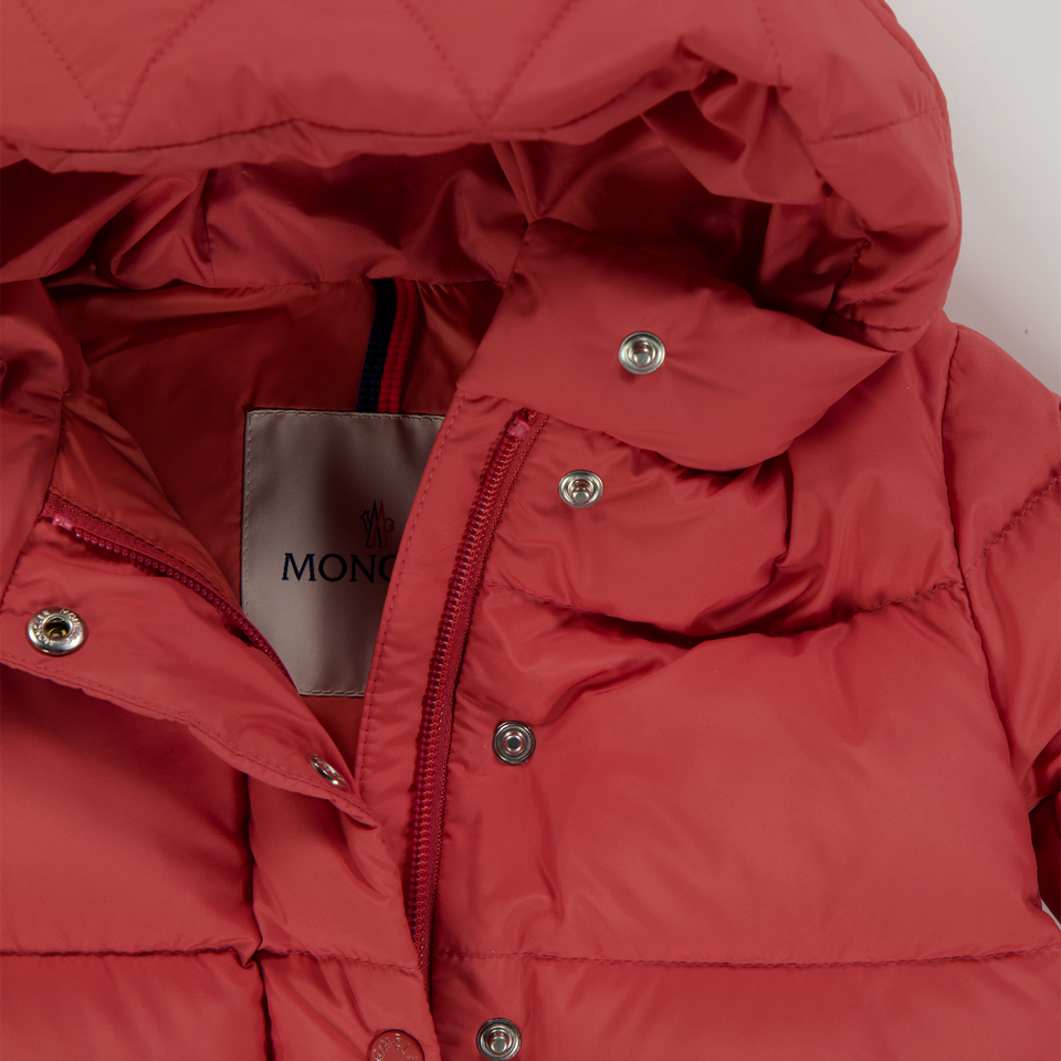 Moncler Laurie Baby Meisjes Winterjas In Donker Roze