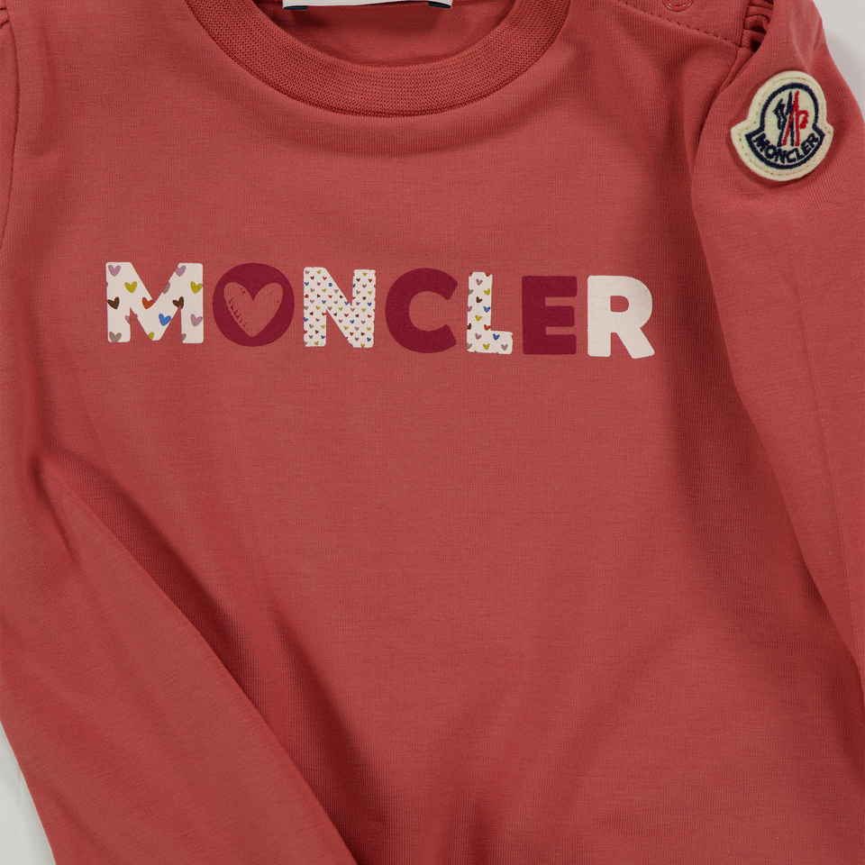 Moncler Baby Meisjes T-Shirt In Donker Roze