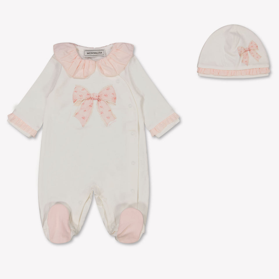 Monnalisa Baby Girls Playsuit  Offwhite