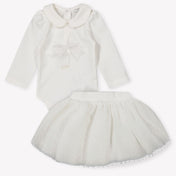 Monnalisa Baby Girls Playsuit  Offwhite