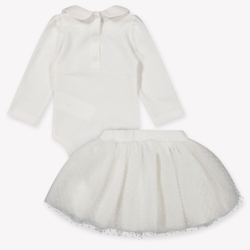 Monnalisa Baby Girls Playsuit  Offwhite