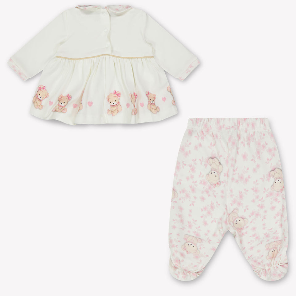 Monnalisa Baby Girls Playsuit  Offwhite